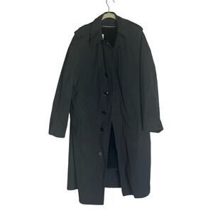 1970's Vintage Military  Black All Weather Trench Coat w/ Fleece Liner-Size 38R